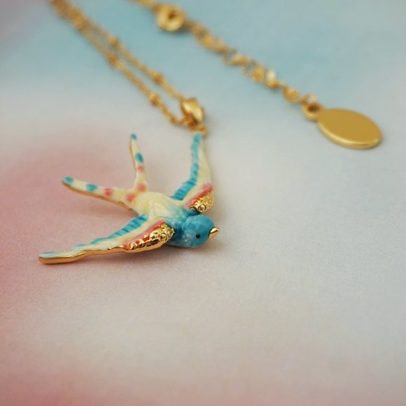 NWT  blue swallow necklace BILL SKINNER - Picture 11 of 12